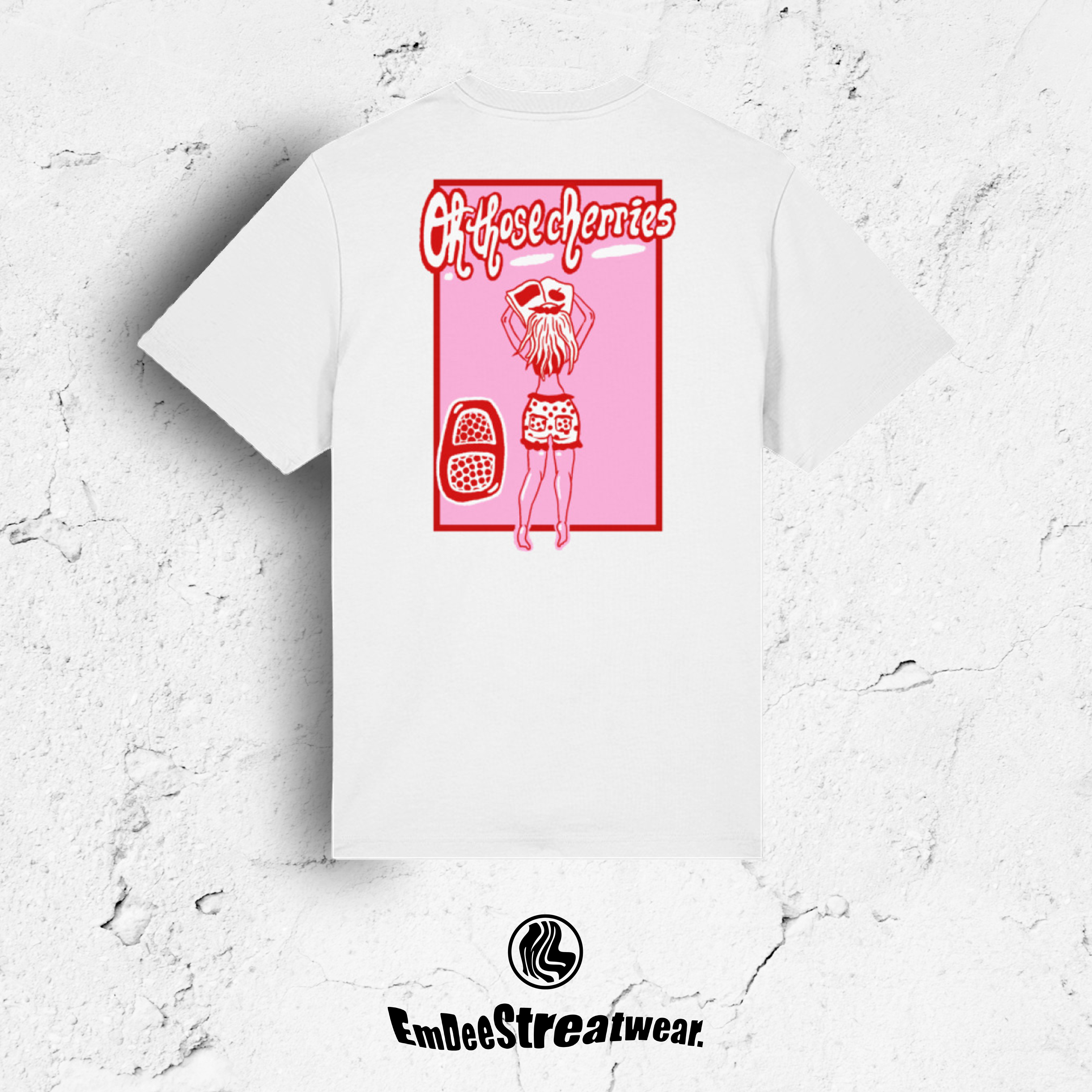 Oh, those Cherries - Organic Oversized Heavyweight T-Shirt - White