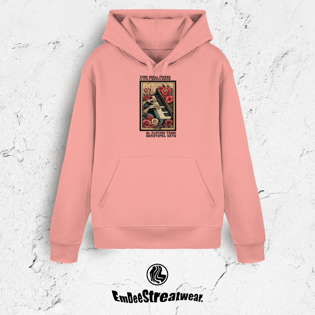 The Piano Player - Unisex Organic Hoodie | Pink