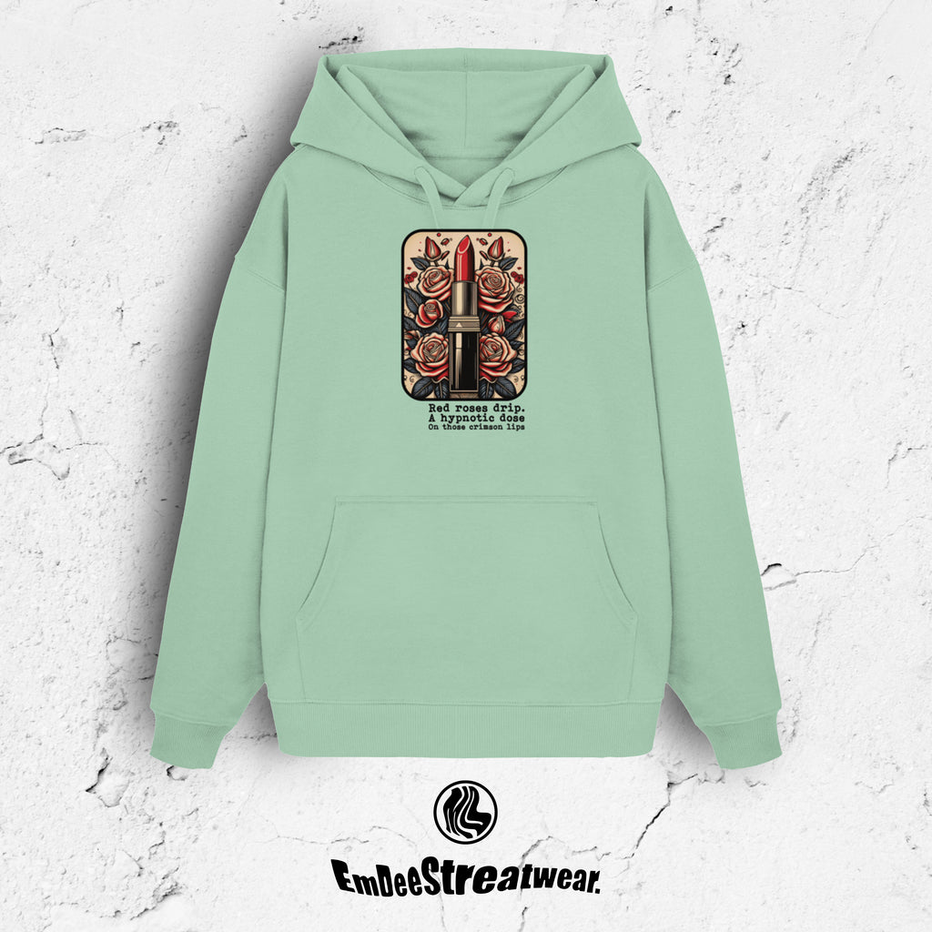 Crimson Lips  - Unisex Oversized Organic Hoodie